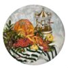Картина маслом осенний натюрморт с тыквой и рябиной